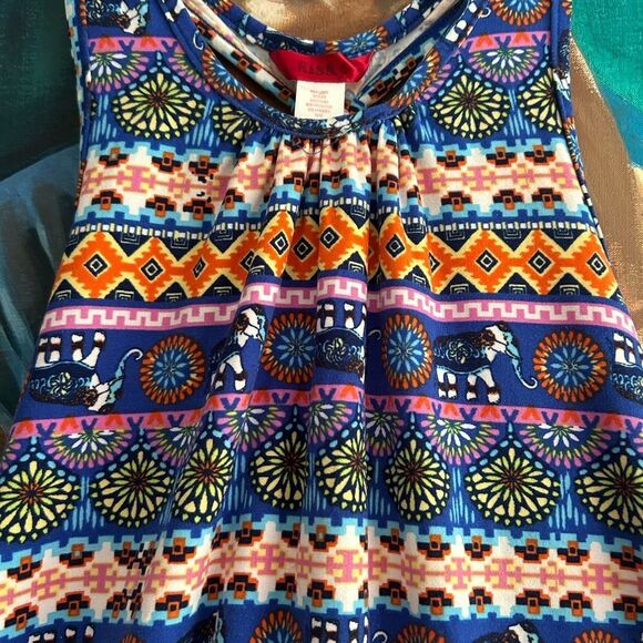 Kiss Colorful Patterned High Low Dress M 10/12 - Picture 6 of 16